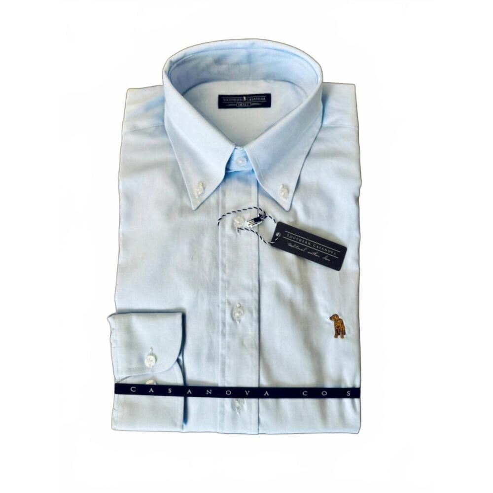 NEW SOUTHERN CASANOVA men's button down oxford polo in light blue